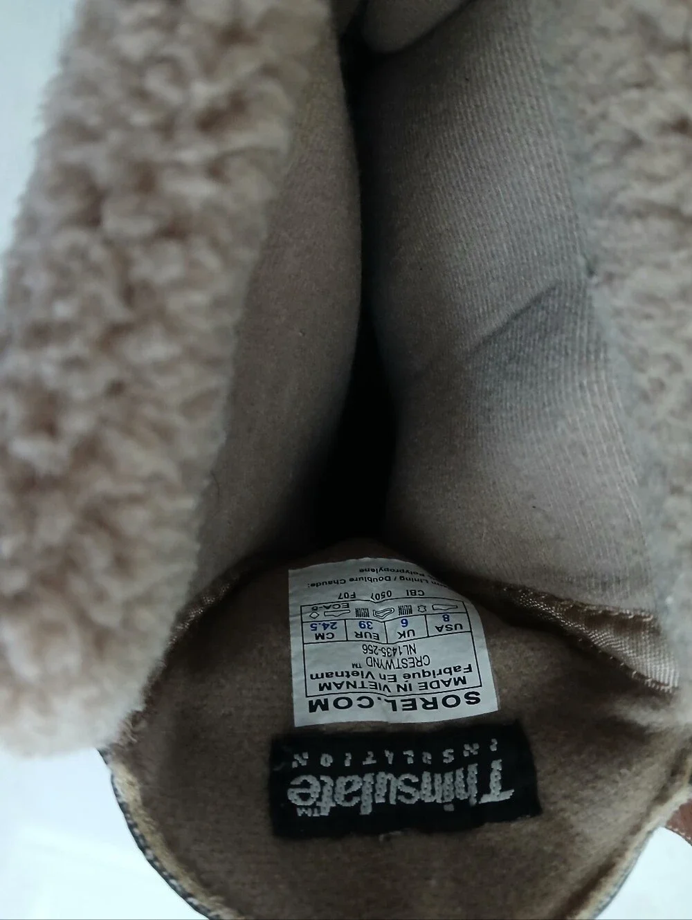 Sorel Brown and Cream Faux-Shearling Lined Boot Size 8